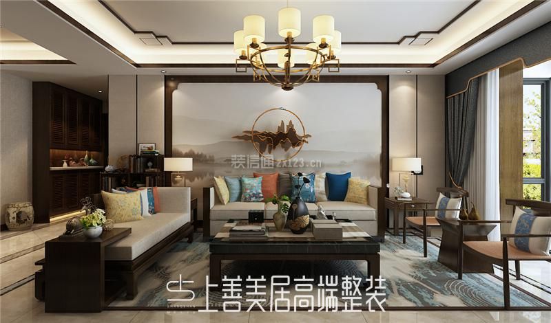 新中式客厅装饰 新中式客厅背景装修效果图