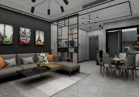 莱源6号现代风格140平米三居室装修效果图案例