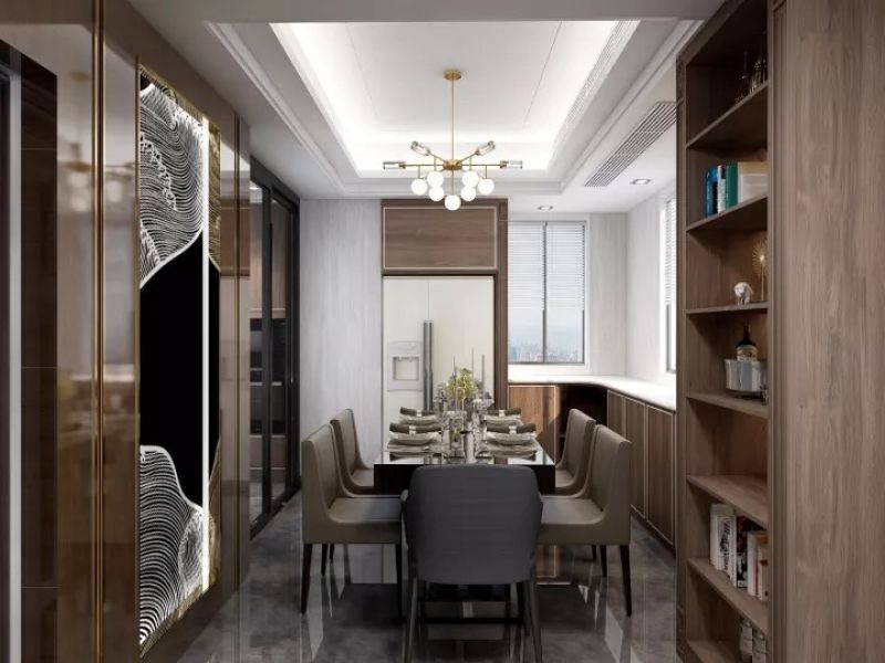 兰亭珑悦现代风格105平米三居室装修效果图案例