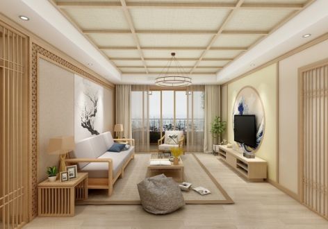 广汇九锦园121平米日式风格三居室装修案例