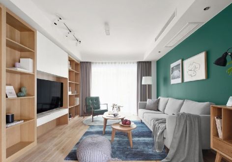 盛达国际新城二期89平米北欧风格三居室装修案例