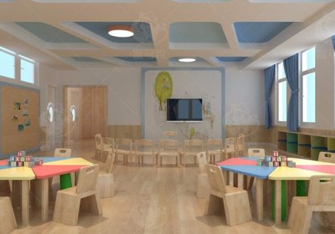 童乐福贝尔国际幼儿园现代风格1000平米装修案例