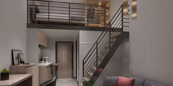 喜寓公寓现代风格43㎡设计方案