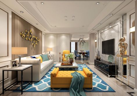 新怡家园现代风格120平米三居室装修案例