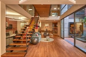 【好百年装饰公司】砖面和木质打造的自然设计 现代风格办公室案例赏析