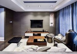 现代简约客厅嵌入式电视墙设计图