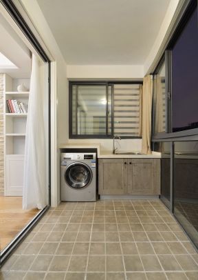 现代风格生活阳台洗衣台装修设计图