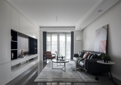 天誉珑城现代风格110平米三居室装修效果图案例