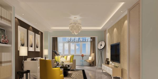 华侨村现代风格220平米四居室装修案例