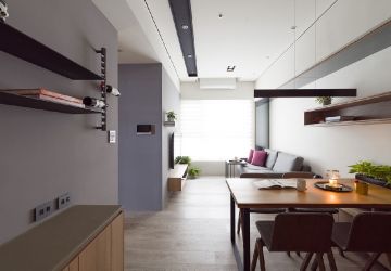 大东湖现代风格92平米二居室装修效果图案例