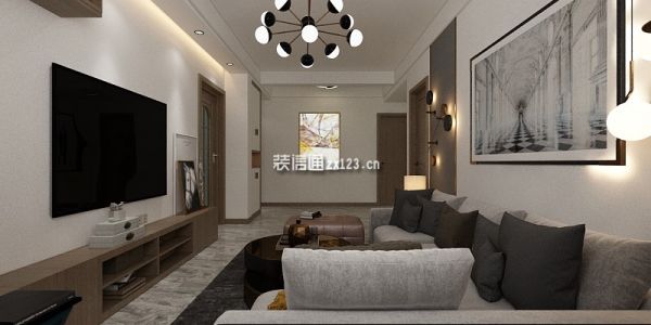 碧桂园三期·文璟城125平米现代风格三居装修案例