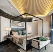 新中式别墅卧室木地板装修设计图片