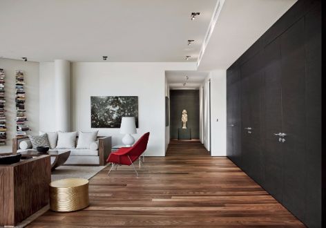 阳光·一品江城现代风格100平米二居室装修效果图案例
