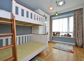 高低床卧室装修效果图 简约美式儿童房