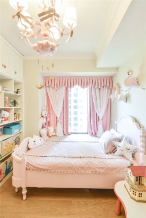 儿童房粉色 女童房设计效果图 女童房间装修效果图