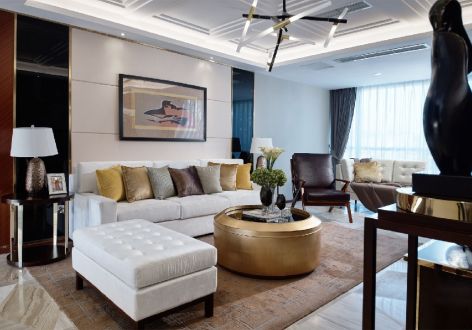 荣盛·山湖海现代风格121平米三居室装修效果图案例