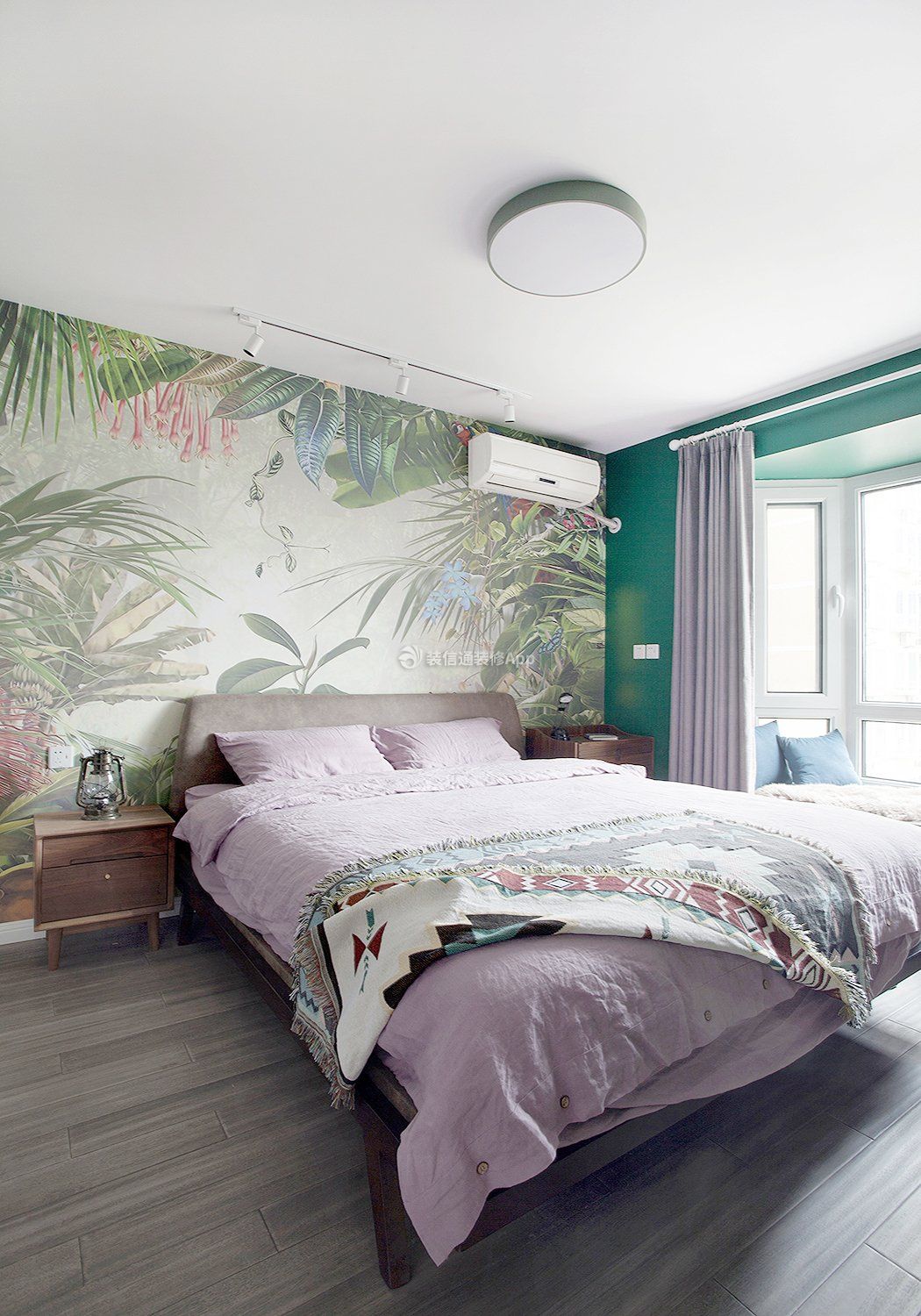 北欧风格卧室背景墙壁纸装修设计图