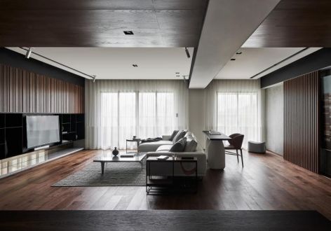 金域城现代风格87平米二居室装修效果图案例
