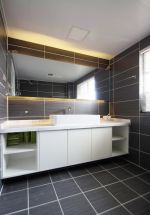 现代新房装修卫生间洗手台柜设计实景图