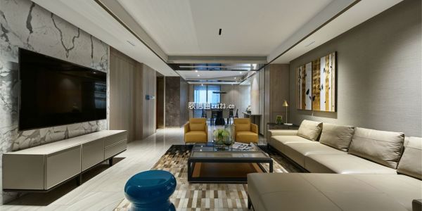 世茂天樾现代风格160平米四室两厅装修案例