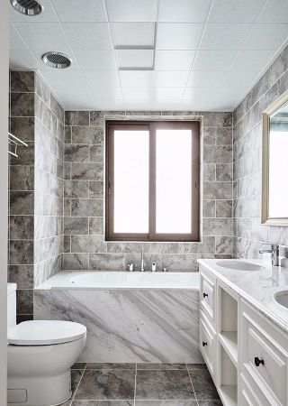 卫生间砖砌浴缸装修设计实景图