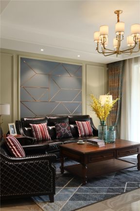 美式家装客厅 客厅沙发背景墙装修效果图