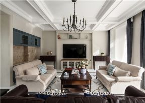 189平美式大户型客厅沙发装修布置图片