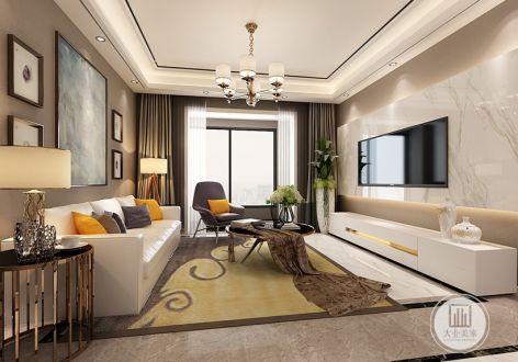 长泰国际现代风格200平米三居室装修案例