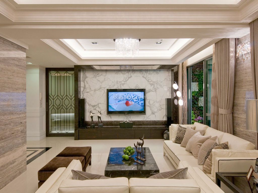 客厅电视墙造型 客厅电视墙造型石膏板 