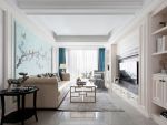 融创·云湖十里美式风格89平米三居室装修效果图案例