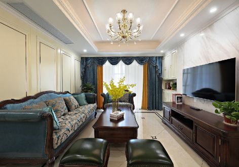 世贸三期110平三居室美式经典风格装修案例