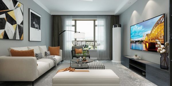 凤凰尚城现代风格132平米三居室装修案例