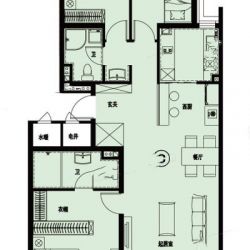 1#C户型3室2厅2卫1厨建筑面积：138㎡