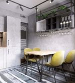 金科·中泰天境工业风格64平米一居室装修效果图案例