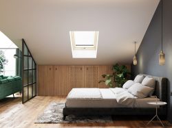 单身公寓斜顶阁楼卧室装修设计图