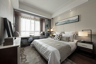 新中式样板房卧室装修设计实景图片