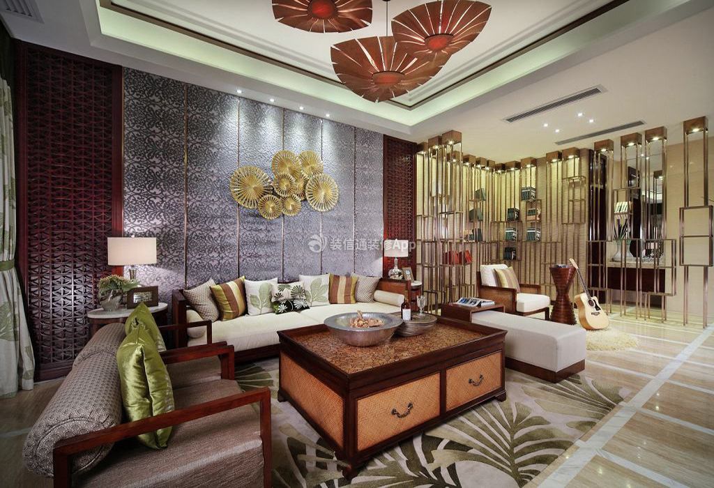 东南亚风格客厅沙发装修设计图片