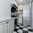 100平米家庭厨房黑白地砖装修效果图