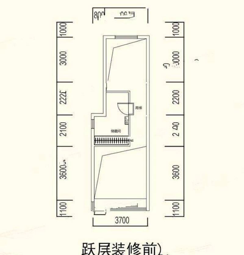 跃层装修前 4室2厅2卫 建筑面积：约138平米