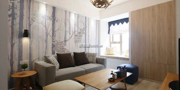 广大城北欧风格88平米二居室装修效果图案例
