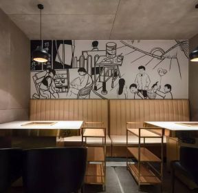 火锅店面手绘背景墙装修设计效果图-每日推荐