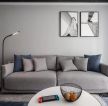 黑白灰现代风格客厅沙发背景墙装修图
