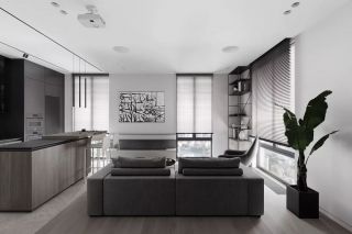黑白灰简约风格公寓室内装修设计图片