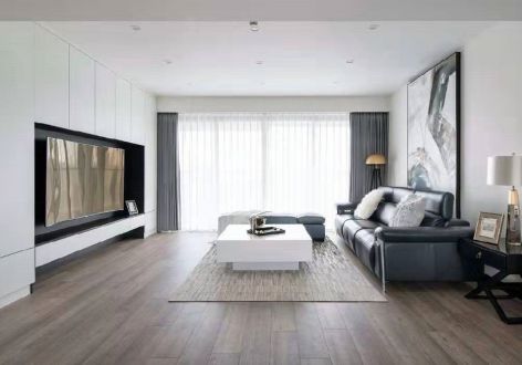 万科红墅现代风格201平米四居室装修效果图案例