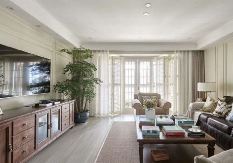 九龙湖金茂悦美式风格210平米四居室装修效果图案例