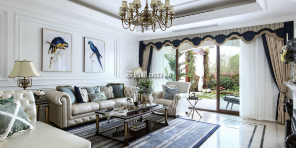 华南碧桂园翠山蓝天法式风格318平米别墅装修案例