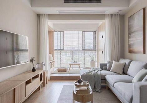 优品道·现代城北欧风格88平米二居室装修效果图案例