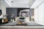 麒龙·滨江境轻奢风格135平米三居室装修效果图案例