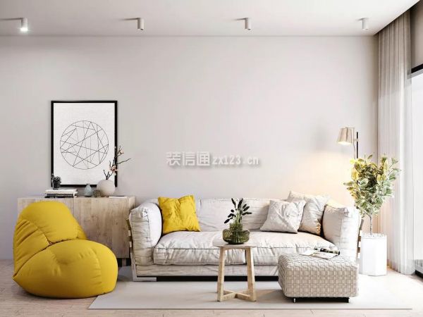 现代简约沙发背景墙装修效果图