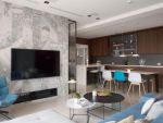 东泓福源国际现代风格121平米二居室装修效果图案例